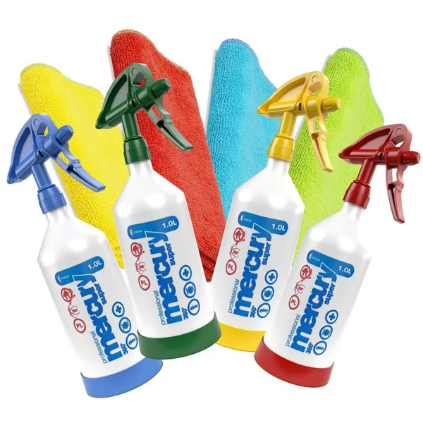 4 er Set Mercury Super PRO+ 360 Grad + Mikrofaser 4 Farben