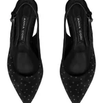 Women Suede Ballerina Flats 8027 Camoscio Black Stamp Star