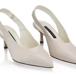Mid-heel Slingback Pumps 8502 Vitello Avorio