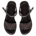 Women's leather sandals 8363 Vitello+Intreccio T.Moro
