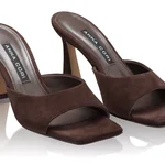 Women Leather Mules 8504 Camoscio T.Moro