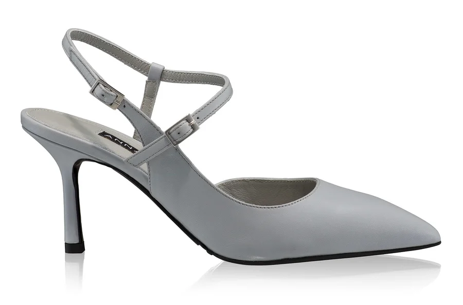 Mid-heel Slingback Pumps 8460 Vitello Gray