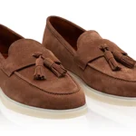 Men Suede Leather Loafers 7628 Crosta Brown/Para