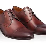 Elegant Men Shoes 6856 Vitello Foro Brown