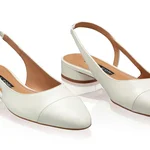 Mid-heel Slingback Pumps 8078 Vitello+Panna