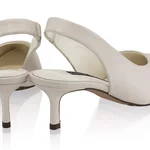 Mid-heel Slingback Pumps 8502 Vitello Avorio