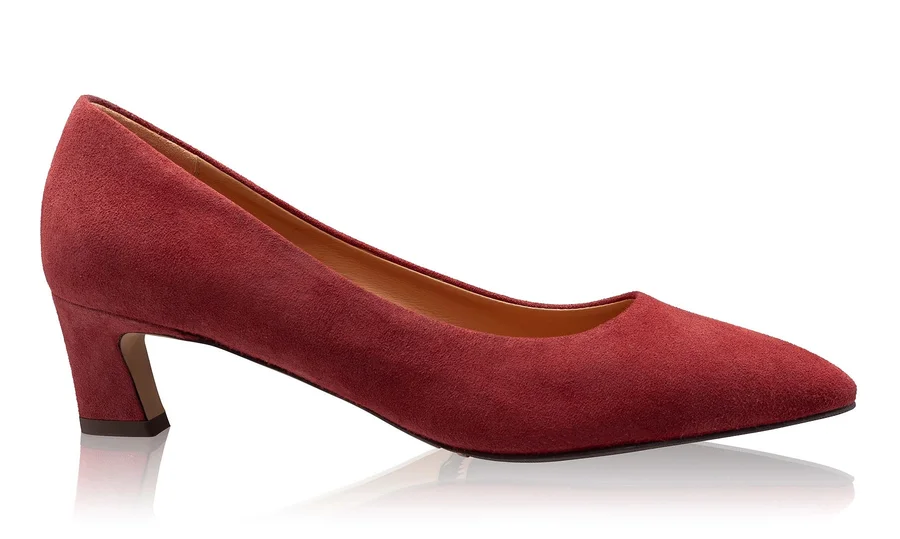 Mid-heel Pointed Toe Pumps 8218 Camoscio Bordo