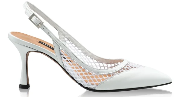 Women Leather Sandals 8095 Vitello+Rete White