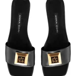 Women Leather Mules 7828 Vitello Black