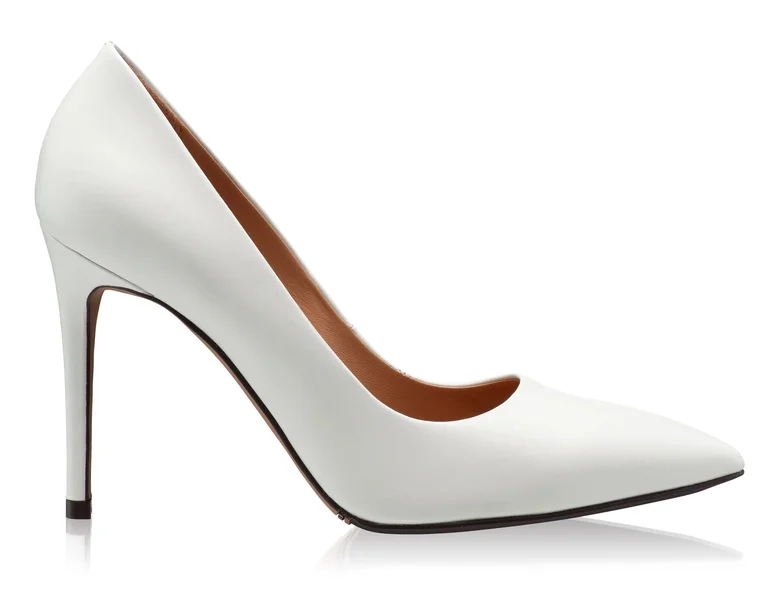 Mid-heel Pointed Toe Pumps 7868 Vitello Panna