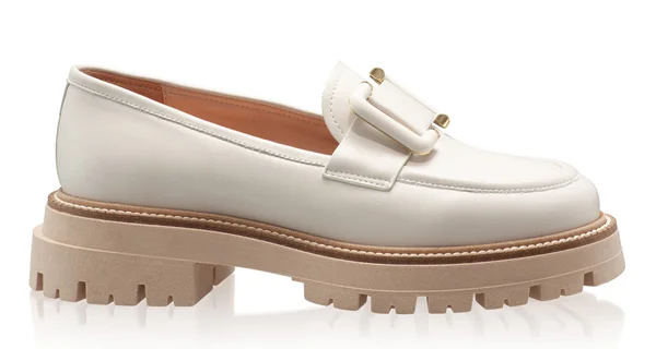 Women Casual Leather Loafers 8165 Vitello Panna