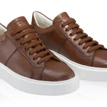 Men genuine leather sports shoes 6897 Vitello Brown