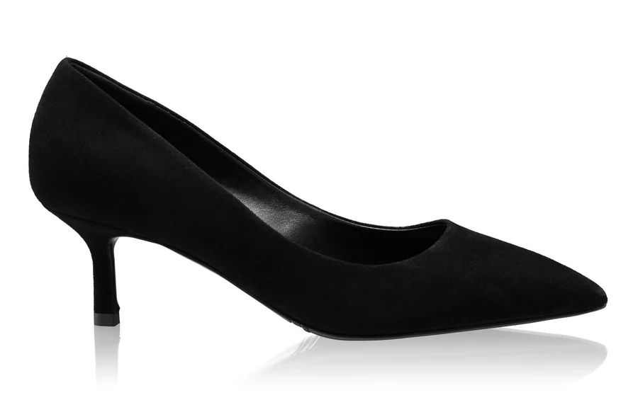 Kitten-heel Leather Pumps 8087 Camoscio Black