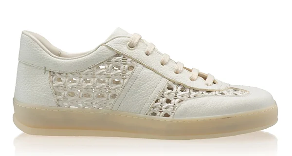 Women leather sport shoes 8385 Bottalato+Intreccio Alb