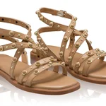 Women's Leather Sandals 8366 Vitello Cappuccino