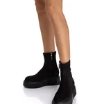 Women Suede Leather Boots 6497 CAMOSCIO+STRETCH BLACK