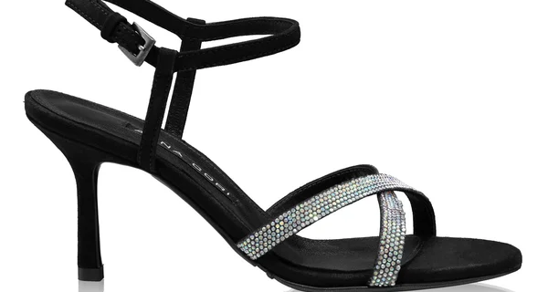 Women Leather Sandals 8030 Camoscio Black