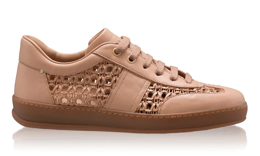 Women leather sport shoes 8385 Vitello+Intreccio Poudre