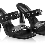 Women Leather Mules 8466 Vitello Black