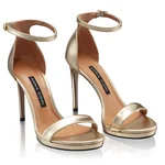 Women Leather Sandals 7817 Laminato Platino