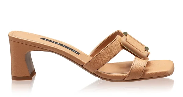 Women Leather Mules 8404 Bottalato Cappuccino