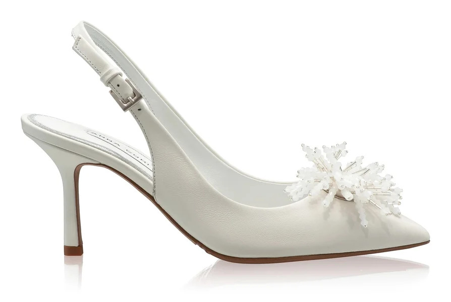 Mid-heel Slingback Pumps 8434 Vitello White