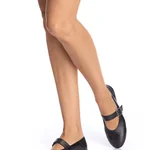 Women Leather Ballerina Flats 7824 Nappa Black