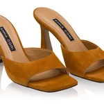 Women Leather Mules 8504 Camoscio Cuoio