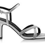 Women Leather Sandals 8030 Laminato Argento