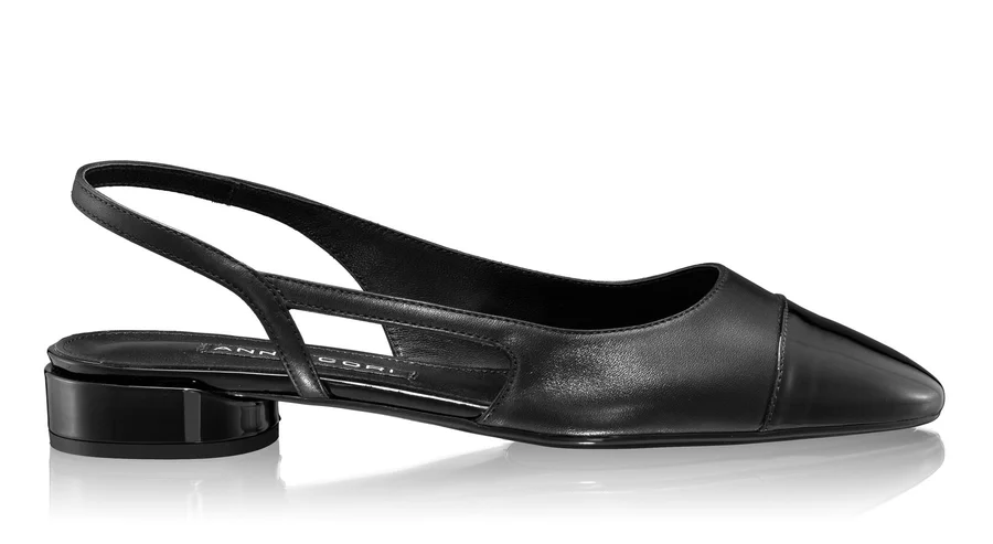 Mid-heel Slingback Pumps 8078 Vitello+Lac Black