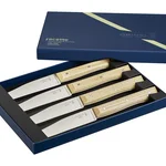 Coffret de 4 couteaux de table Facette Frêne