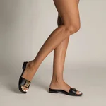 Women Leather Mules 7828 Vitello Black