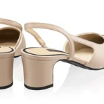 Mid-heel Slingback Pumps 8488 Vitello Sabbia+Black