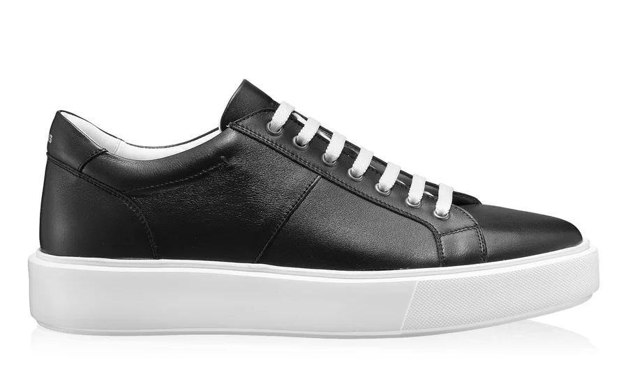 Men genuine leather sports shoes 6897 Vitello Black