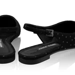 Women Suede Ballerina Flats 8027 Camoscio Black Stamp Star