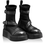 Women Leather Boots 7131 Vitello+Stretch Black