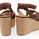 Women Leather Sandals 8089 Vitello Brown