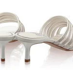 Women Leather Mules 8341 Vitello White