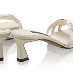 Women Leather Mules 8468 Vitello Panna