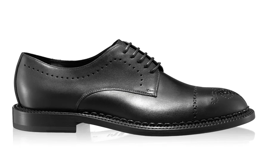 Men Genuine Leather Shoes 7027 Vitello Black