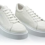 Men Leather Sport Shoes 7776 Bottalato White