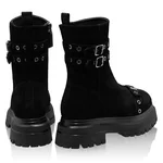 Suede Leather Ankle-Boots 8176 Crosta Black