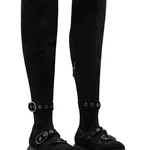 Women Suede Boots 8177 Camoscio+Stretch Black