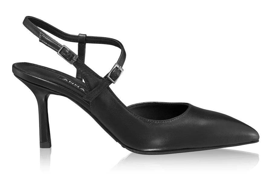 Mid-heel Slingback Pumps 8460 Vitello Black