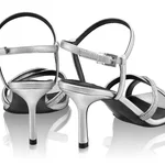 Women Leather Sandals 8030 Laminato Argento