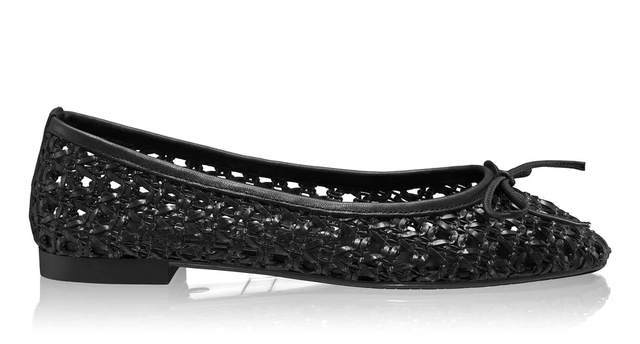Women's Ballerinas 8401 Vitello+Intreccio Black