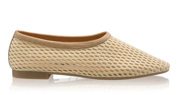 Women's Ballerinas 8442 Suede+Mesh Beige