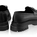 Women Casual Leather Loafers 8165 Vitello Black
