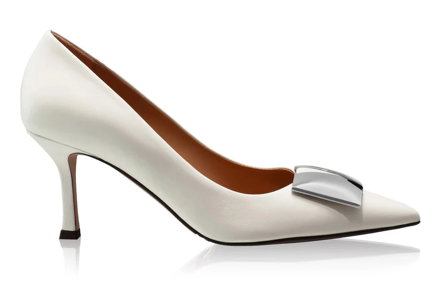 Mid-heel Leather Pumps 6149 Vitello Panna