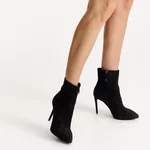 High-heel leather ankle boots 4330 Camoscio Black